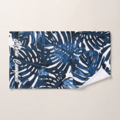 Nom des Feuilles de la Marine Tropicale Blue White (Serviette à main)