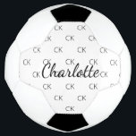 Nom des initiales du monogramme noir blanc<br><div class="desc">Un arrière - plan blanc élégant et un texte noir. Personnalisez et ajoutez vos initiales et votre nom de monogramme. Votre monogramme est initialisé en tant que motif arrière - plan.</div>