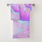 Nom des initiales du monogramme violet rose hologr (En situation)