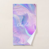 Nom des initiales du monogramme violet rose hologr (Serviette à main)