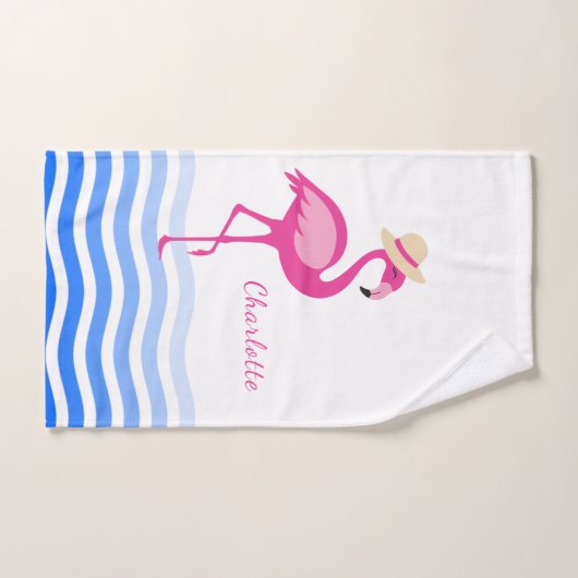 Nom des vagues de flamingo rose (Serviette à main)