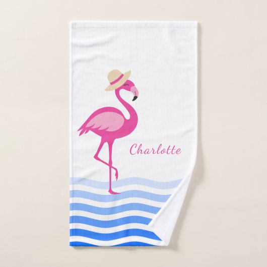 Nom des vagues de flamingo rose (Serviette à main)