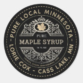 Nom d'État Étiquette de sirop d'érable noir et d'é (Devant)