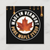 Nom d'état MAPLE SYRUP CARTE DE VISITE avec goutte (Devant)