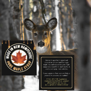 Nom d'état MAPLE SYRUP CARTE DE VISITE avec goutte