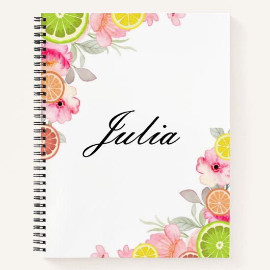 NOM D'ÉTÉ PERSONNALISÉ CARNET DE FRUITS DE CITRUS (Devant)