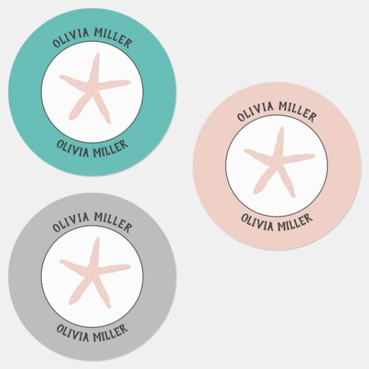 Nom d'étoile de mer étanche étiquettes pour le cam (Groupe)