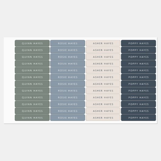 Nom d'hiver bleu Étiquettes (Feuille)