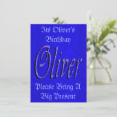 Nom d'Oliver, Logo Invitation d'anniversaire. (Debout devant)