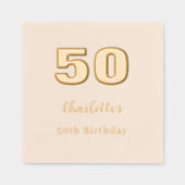 Nom d'or beige élégant anniversaire fête (Recto)