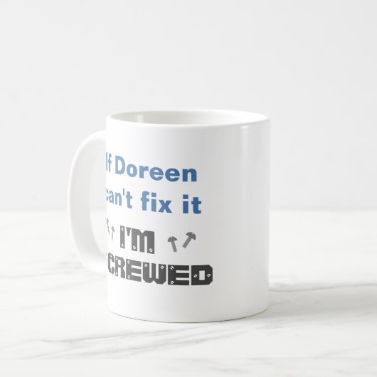 Nom Drôle Fixer Il A Vis Mug : gris bleu (Devant gauche)