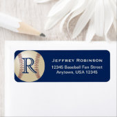 Nom du baseball et Étiquette de adresse avec Monog (En situation)