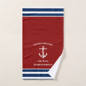 Nom du bateau Ancre Ensemble de serviettes de bain (Serviette à main)