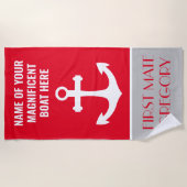 Nom du bateau d'Ancre Serviette de plage nautique  (Devant)