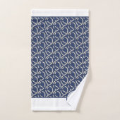 Nom du bateau nautique Marine Bleu Blanc Ancre sur (Serviette à main)