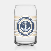 Nom du bateau nautique personnalisé Ancre Bordure (Recto)