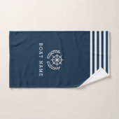 nom du bateau sur mesure, serviette de bain bleu m (Serviette à main)
