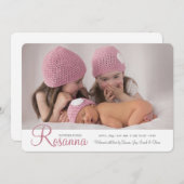 Nom du bébé Faire-part de naissance photo (Devant / Derrière)