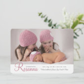 Nom du bébé Faire-part de naissance photo (Debout devant)