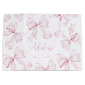 Nom du bébé Sac cadeau Pink Bow (Devant)