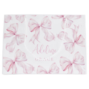 Nom du bébé Sac cadeau Pink Bow