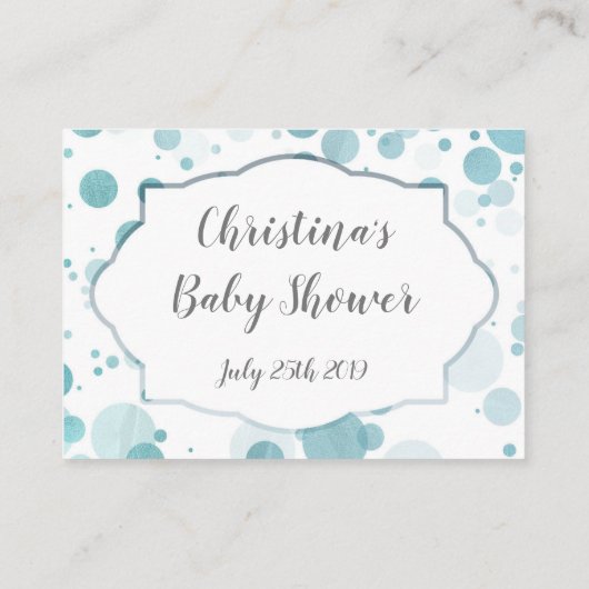 Nom du bébé Suggestions Carte Points Bleus Baby sh (Dos)