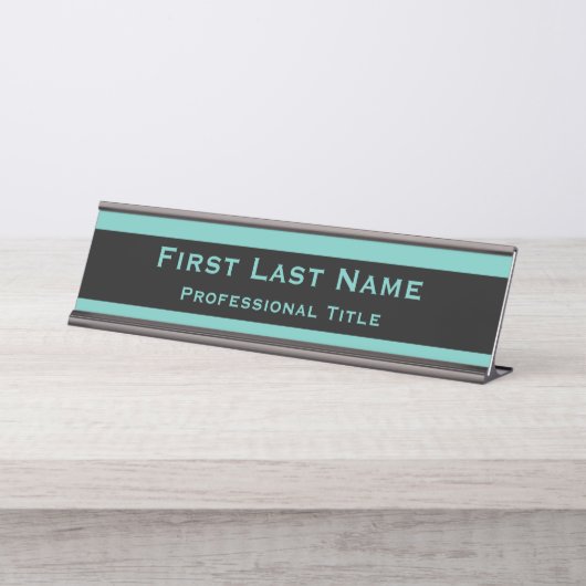 Nom du bureau moderne Plaques Plaques Turquoise Tu (Devant)