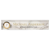 NOM du bureau personnalisé Plaque blanche GRISE MA (Devant)