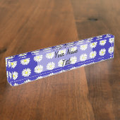 Nom du bureau personnalisé Plaque Bleu Daisy (Taille)