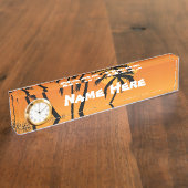 Nom du bureau Plaque avec horloge (Taille)