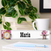 Nom du bureau Plaque avec option Horloge Lilly the