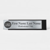 Nom du bureau Plaque couleur argent logo (Devant)