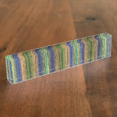 Nom du bureau Plaques en bois bleu et vert (Taille)