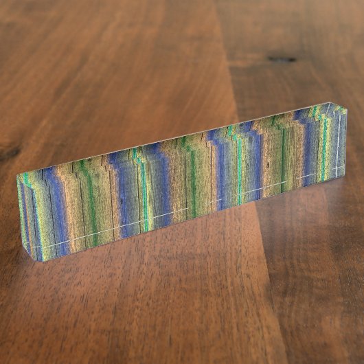 Nom du bureau Plaques en bois bleu et vert (Taille)