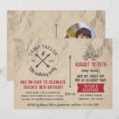 Nom du camp Carte postale Anniversaire Fête Invita (Devant / Derrière)