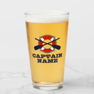 Nom du capitaine de bateau bière cadeau en verre p