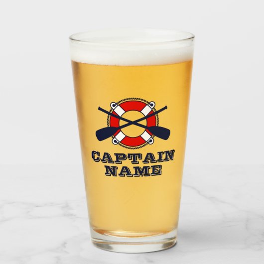 Nom du capitaine de bateau bière cadeau en verre p (Devant (rempli))