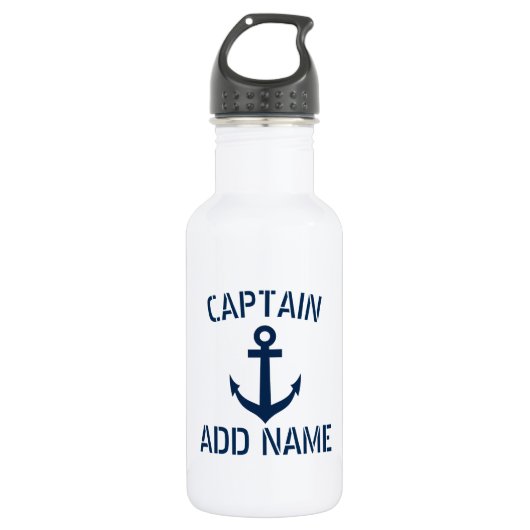 Nom du capitaine de bateau personnalisé bouteille  (Devant)