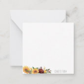 Nom du Carte de remerciements de tournesol Waterco (Dos)