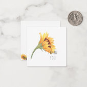 Nom du Carte de remerciements de tournesol Waterco (Devant/Arrière en situation)