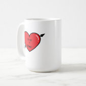 Nom du coeur personnalisé Mug café. Deux Nom Mug. (Devant gauche)
