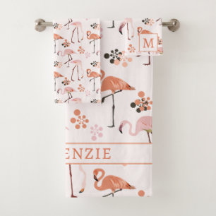 Nom du corail rose Flamant rose Monogramme