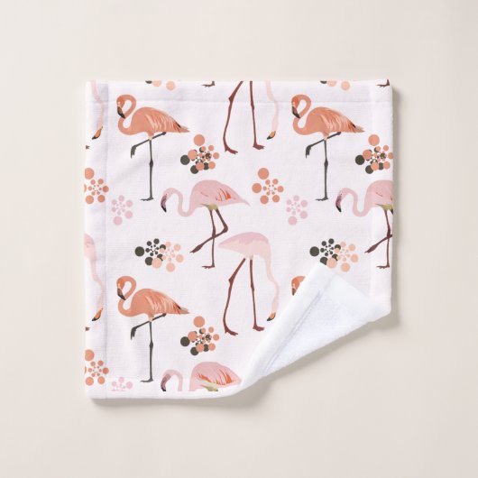 Nom du corail rose Flamant rose Monogramme (Gant de toilette)