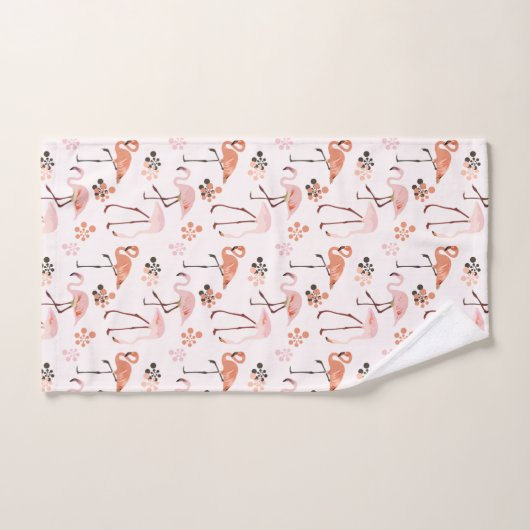 Nom du corail rose Flamant rose Monogramme (Serviette à main)