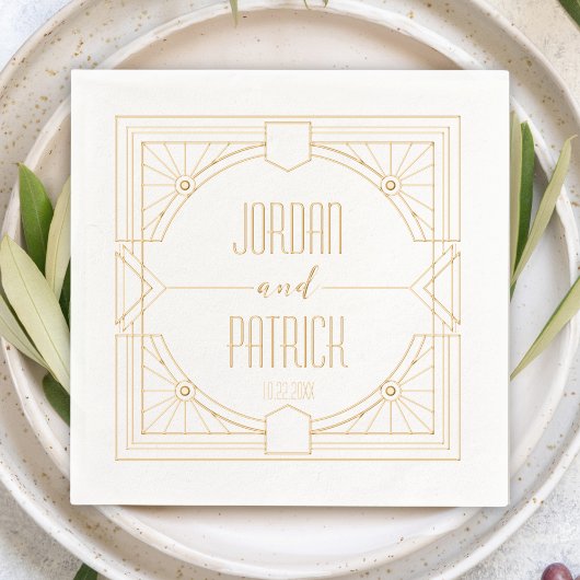 Nom du couple géométrique Art Déco PersonnaliséMar