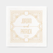 Nom du couple géométrique Art Déco PersonnaliséMar (Recto)