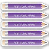 Nom du crayon pourpre Autocollant en vinyle coupé  (Devant)
