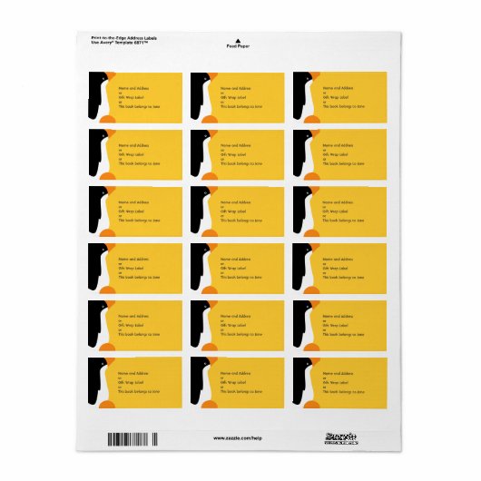 Nom du dessin du mignon Empereur Penguin Étiquette (Feuille entière)