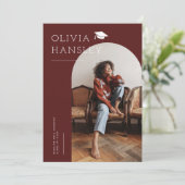 Nom du diplômé Faire-part d'études Red Arch (Debout devant)