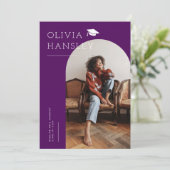 Nom du diplômé Violet Arch Faire-part de diplôme (Debout devant)